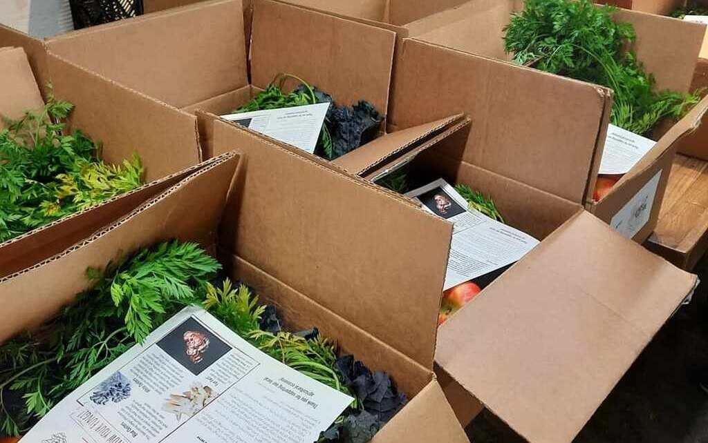 Michigan Farm to Family: CSA boxes at Argus Farm Stop in Ann Arbor.
