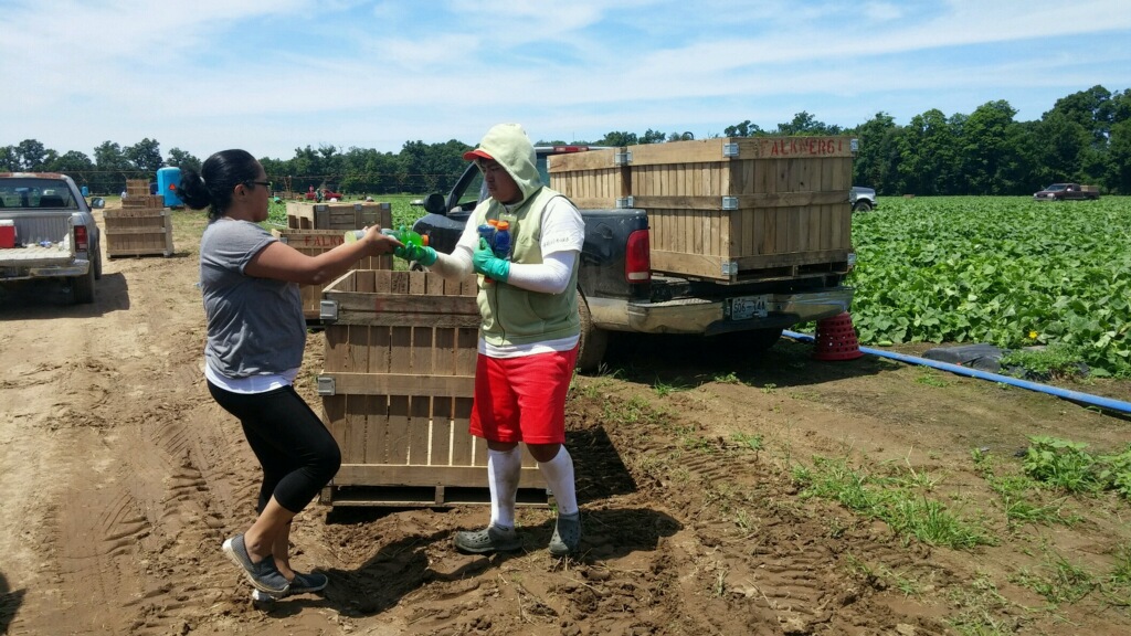 Holy Family Healthcare's mobile clinic delivers Gatorade to migrant workers.