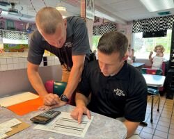 Logistic Planning Officer Josh Theisen and Officer Chris Leonard at The Pixie.