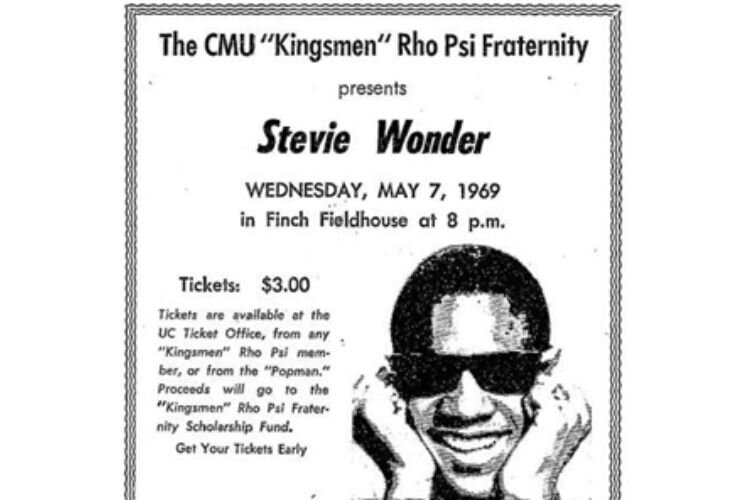 Stevie Wonder concert at Finch Fieldhouse when he was 19 years old. 