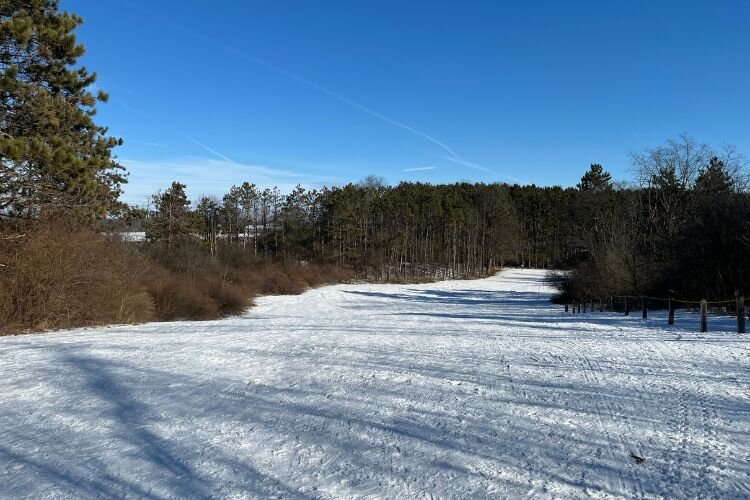 The sledding hill at Deerfield Park, part of Isabella County Parks & Recreation. 