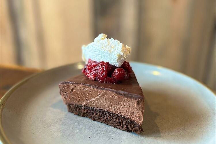 Chocolate ganache cake courtesy of head chef Alexander Frederick at Wood Shop Social.