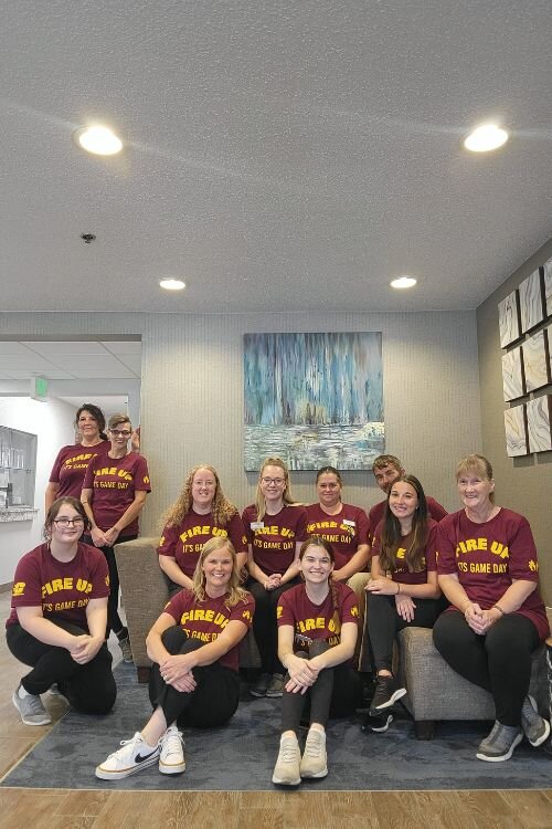 On Aug. 29, 2024 the Baymont by Wyndham team wore Game Day t-shirts in support of the CMU Chippewas
