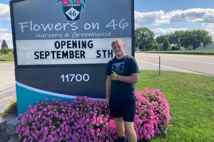 Kenny Daniels at his mom’s Flowers on 46 business located at 11700 Gratiot Road in Saginaw.