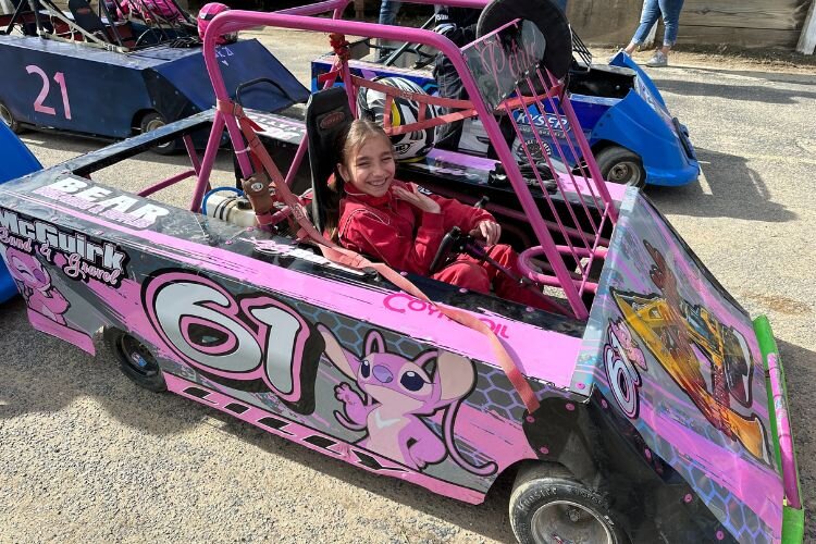 Lilly Barber at the Mt. Pleasant Speedway.