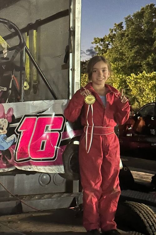 Lilly Barber at the Mt. Pleasant Speedway.