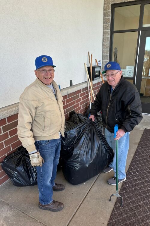 Rotarians help with spring clean-up at Commission on Aging gardens & walking trail (spring 2024).