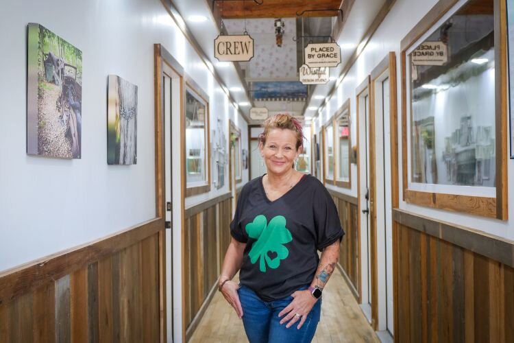 Owner of Cardinal & Clover Collaborative, Christine Smith, is reinventing retail and providing a unique experience in downtown Clare. Photo Credit: Courtney Jerome / Epicenter Mt. Pleasant