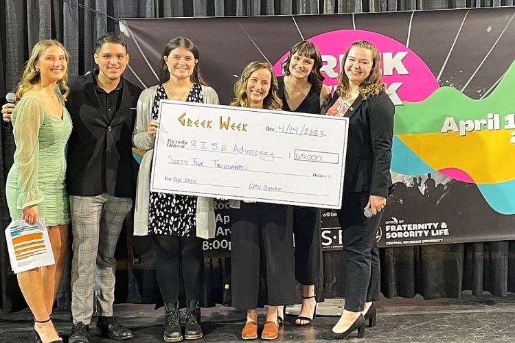 Greek Week 2022 with the planning committee, when $65,000 was raised for RISE Advocacy. Photo Courtesy Ally Law, Greek Week student committee member.