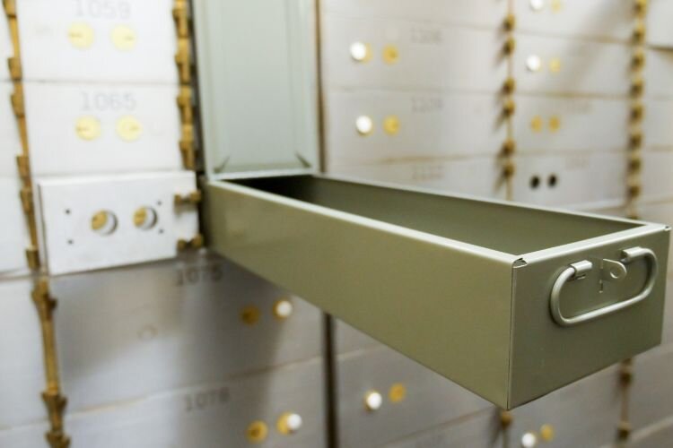 These safety deposit boxes were originally used by the bank that existed prior to Life Unplugged moving in. They will be behind the counter to hold customers’ cell phones in exchange for a discount on purchases. Photo Credit: Courtney Jerome / Epicenter Mt. Pleasant