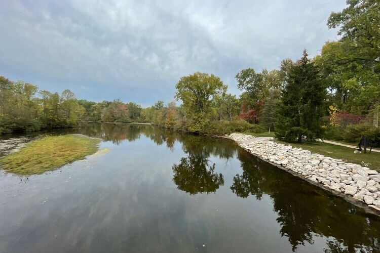 A view of the Chippewa River from the suspension bridge at Deerfield Nature Park. Photo Courtesy Alexis Hansen