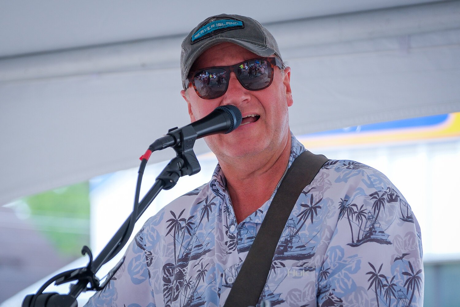 Performing artist Douglas James sings during the 90th anniversary of The Bird Bar and Grill in Mt. Pleasant, MI on Saturday, July 29, 2023. (Photo: Dan Gaken/Epicenter) 