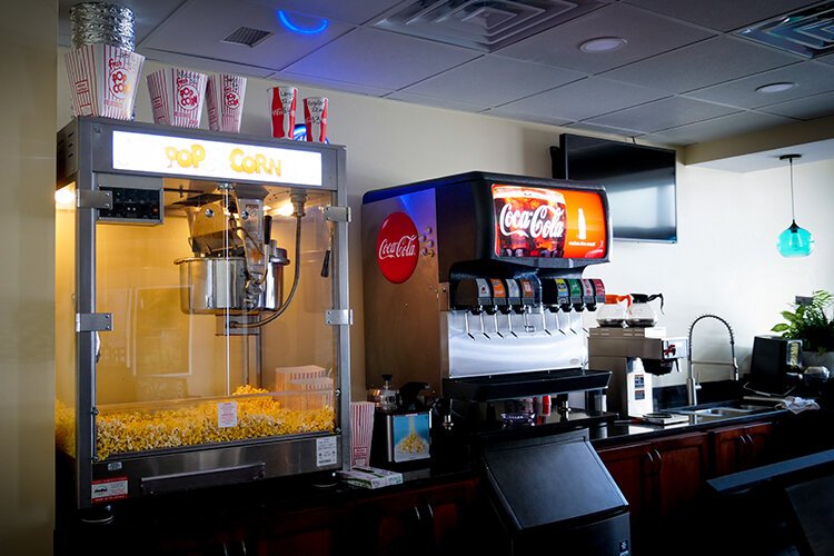 The concession area of Clare's newly renovated Ideal Theater. (Photo: Courtney Jerome/Epicenter)