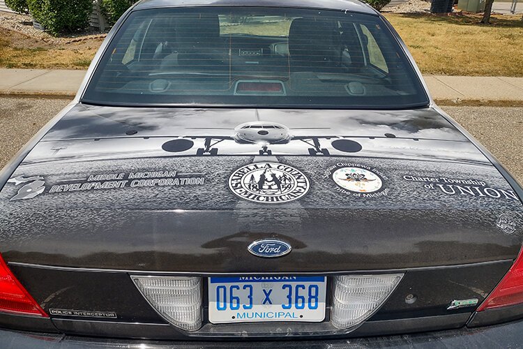 A police car from the City’s fleet has been redesigned and repurposed to provide transportation for visiting flight crews and pilots throughout town from the Mt. Pleasant Municipal Airport, located at 5453 E Airport Rd. (Photo courtesy Bill Brickner, Mt. Pleasant Municipal Airport manager)