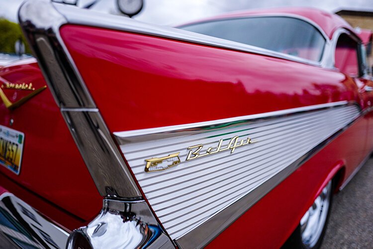 Pinky Hosford of Cedar Spring, MI entered his 1957 Chevrolet Bel Air in the Classic Car & Truck Show at the Maple Syrup Festival held in Shepherd, MI on Saturday, April 29, 2023. Pinky’s red Chevy coup was named one of the top 40 vehicles in the show. (Photo: Dan Gaken/Epicenter)