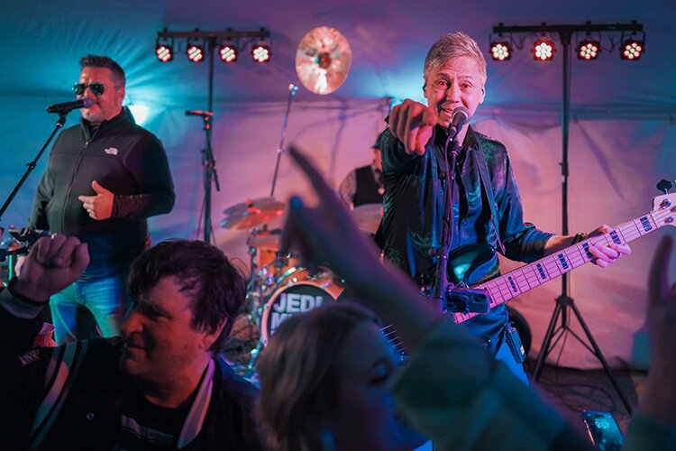 Band Jedi Mind Trip plays a show at the Ales for Trails Beer Tent in Shepherd, MI on Saturday, April 29, 2023. Proceeds from the concert supported Friends of Mid-Michigan Community Pathways, a 501(c)(3) corporation working to establish a trail in Isabella County, Michigan. The concert is not a Shepherd Maple Syrup Festival-run event. (Photo: Dan Gaken/Epicenter)