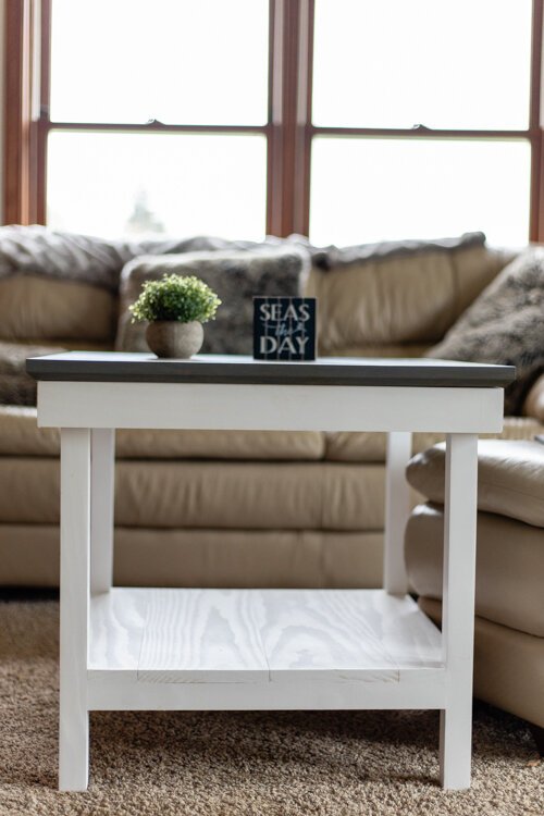 While some tables Johnson creates focus on showing natural wood grain, others are painted to provide a more polished feel.