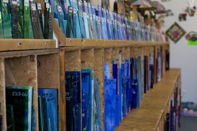 Creatively! Glass & More offers over 700 colors and textures of glass, and even offers glass scraps for mosaic artwork.

"You can go to the craft store and buy mosaic tiles and they're like at a minimum, $4 a pound," says Holland. "Mosaic is a good way for a child or family to get into stained glass. It doesn't require a lot of tools or expense to get started, just a clear sheet of glass, some pretty colors, and a hammer, which is fun when you're stressed."