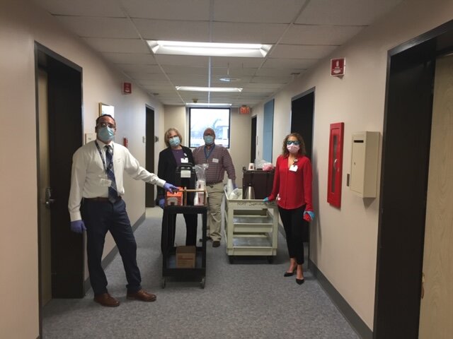 Administration at McLaren Central Michigan delivers coffee around the hospital.