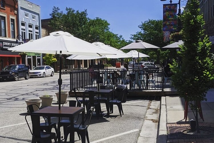 Mt. Pleasant City Planning Commission adopted a resolution that temporarily authorizes outdoor business activity to help businesses combat loss of space. PC: Ponder Coffee Company