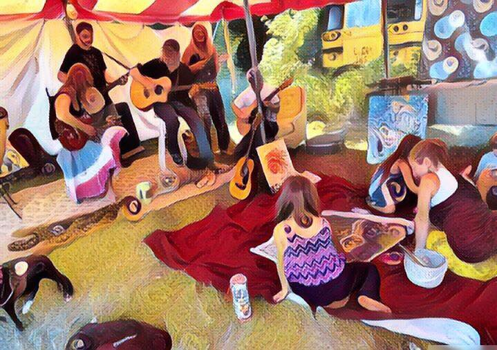 Megoran working with children as a part of Love Street Live.