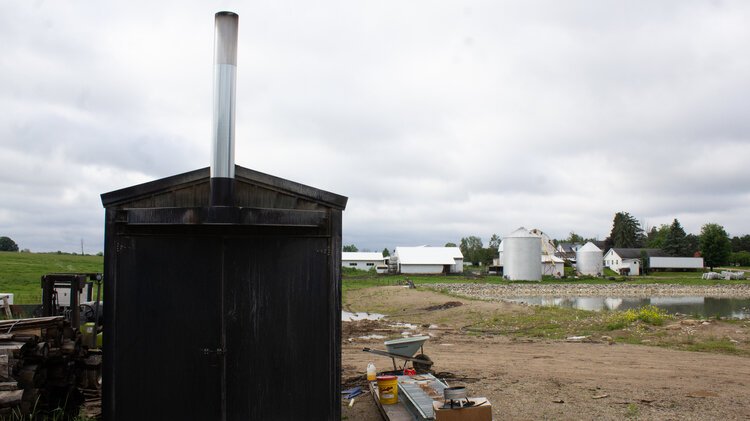 Natural Way Cheese uses a large wood-fire boiler to provide all of their heat, as everything at the store is done in such a way to keep in line with Amish culture and tradition.