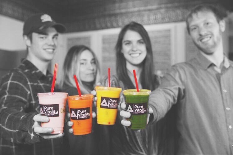 Members of the Perry family with Pure Vitality drinks