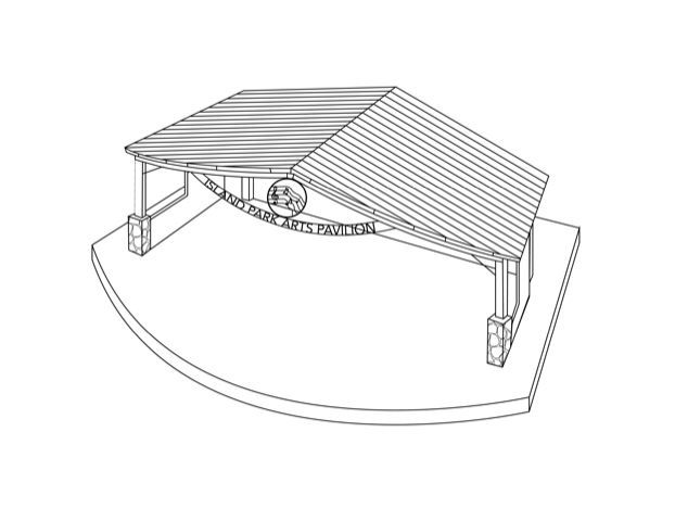 A composite sketch of the arts pavilion