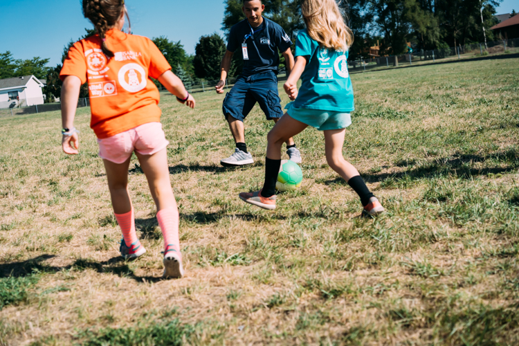 Students play soccer at PEAK after school