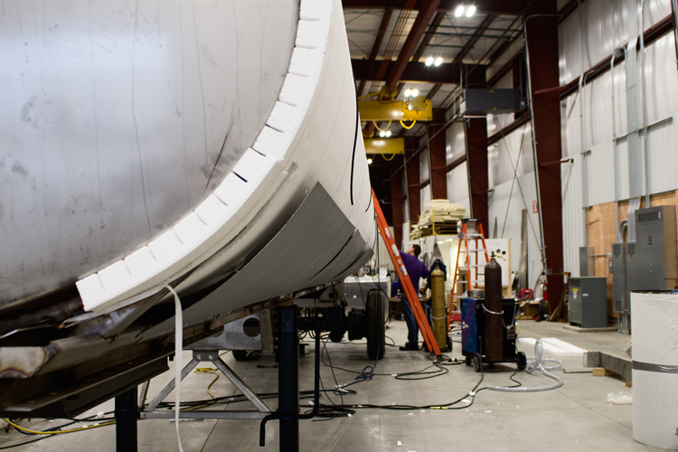 The second of two custom aviation fuel tankers in progress at Burch Tank & Truck