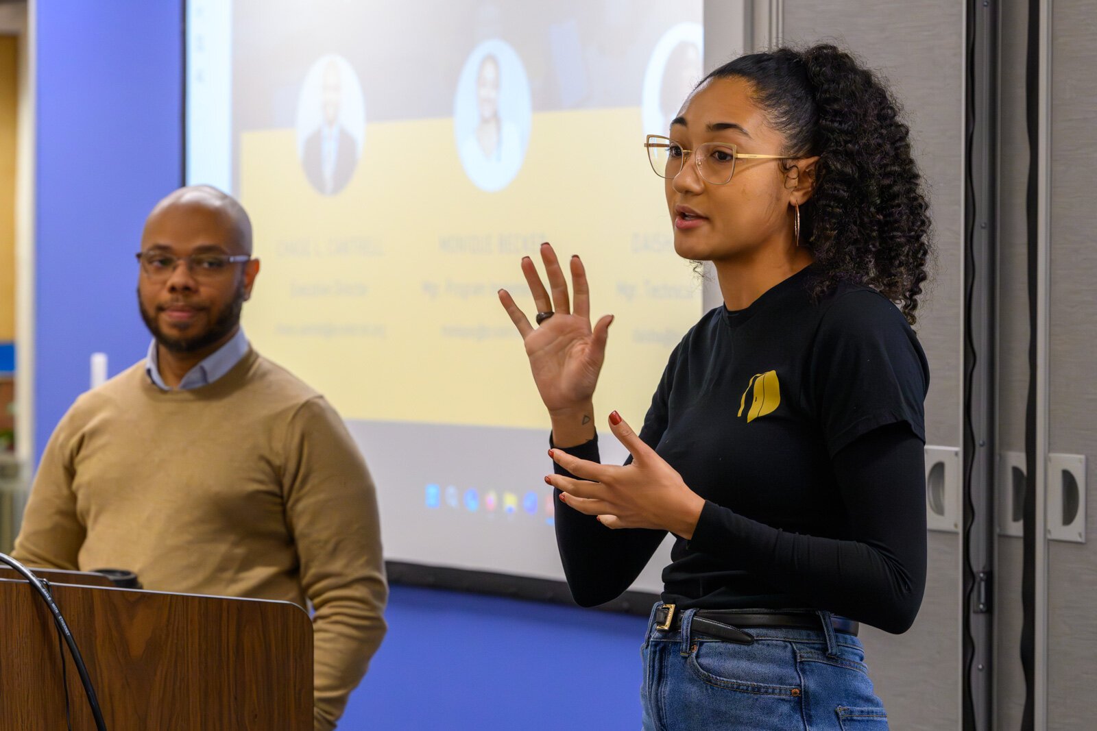 Chase Cantrell and Monique Becker, BCV manager of program implementation.