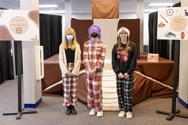 Pictured left to right: Renaissance Academy middle school students, Olivia Bean, Jessie Noggle, and Sophia Prehn. (Photo: Courtney Jerome/Epicenter)