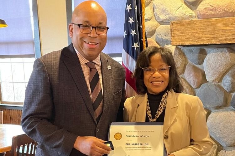 Stan and Rene Shingles were the November 2024 recipients of the Rotary Club’s honorary Paul Harris Fellow Awards.