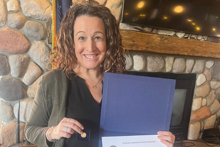 The December 2024 Paul Harris Fellow honoree is Mt. Pleasant’s Angie Evans.