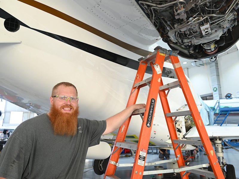 Ryan Yates, dad and Duncan Aviation engine line technician.