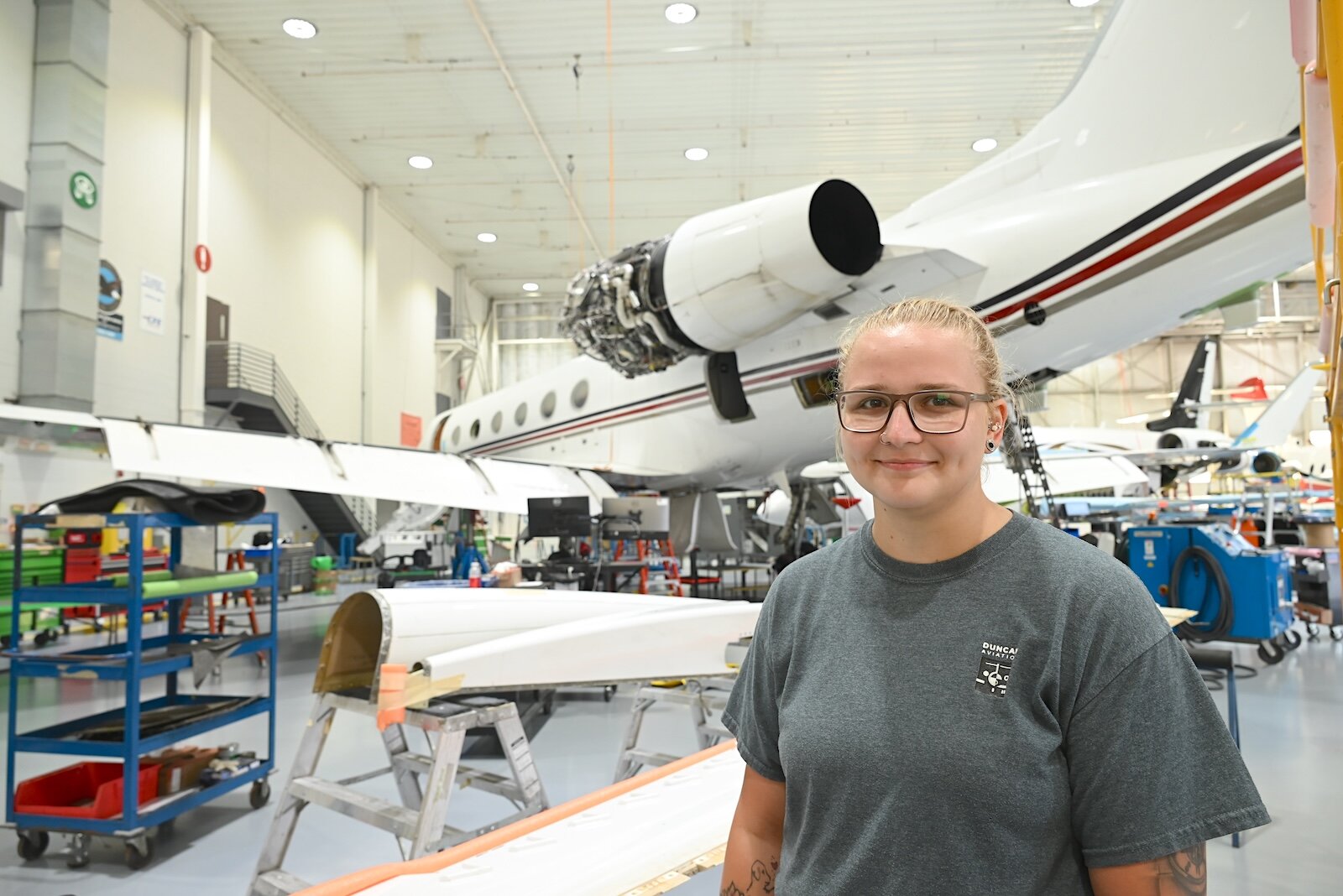Julia Cwiek, Duncan Aviation airframe team leader.